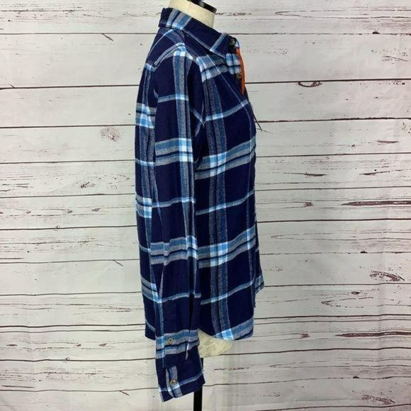 Hudson and Barrow Men's Blue Plaid Button Down Shirt Size Medium - Picture 3 of 9